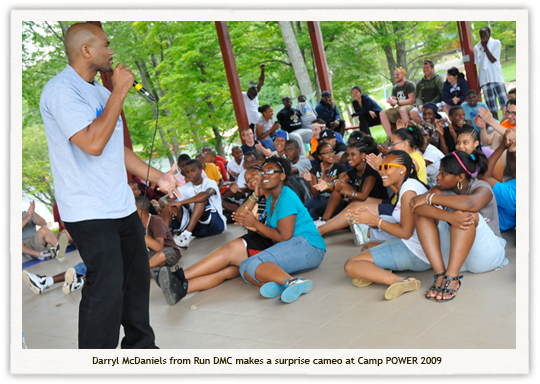 Darryl McDaniels from Run DMC makes a surprise cameo at Camp POWER 2009